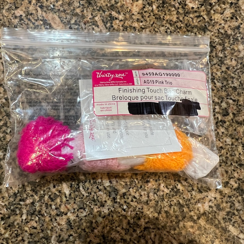 Thirty-One Pink Trio Bag Charm